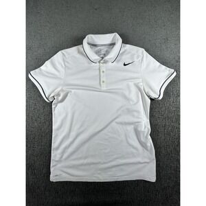 Nike Mens Dri-FIT Standard Fit Polo Shirt White Short Sleeve Large